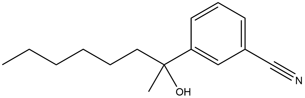 3-(1-Hydroxy-1-methylheptyl)benzonitrile Structure