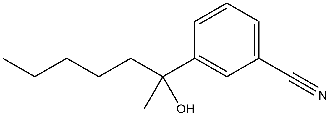 3-(1-Hydroxy-1-methylhexyl)benzonitrile Structure