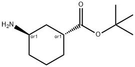 Cyclohexanecarboxylic acid, 3-amino-, 1,1-dimethylethyl ester, (1R,3R)-rel- Structure