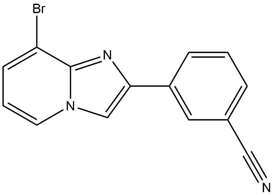 3-(8-Bromoimidazo[1,2-a]pyridin-2-yl)benzonitrile Structure