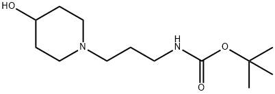 Carbamic acid, N-[3-(4-hydroxy-1-piperidinyl)propyl]-, 1,1-dimethylethyl ester Structure