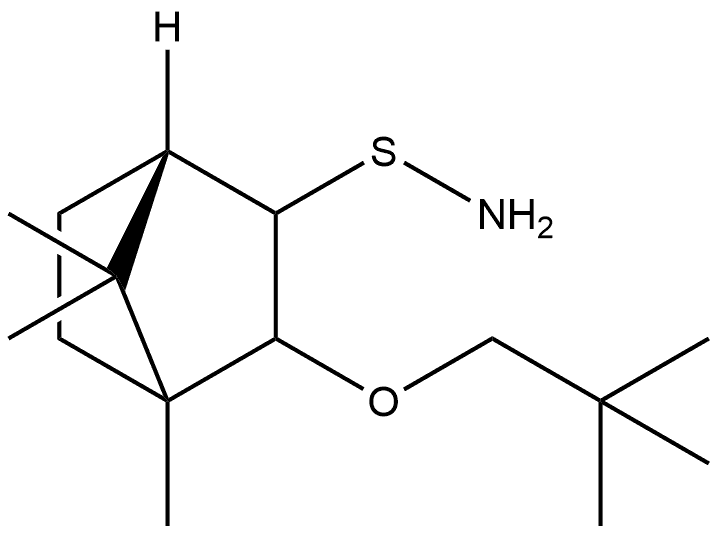 Bicyclo[2.2.1]heptane-2-sulfenamide, 3-(2,2-dimethylpropoxy)-4,7,7-trimethyl-, [1S-(exo,exo)]- (9CI) Structure