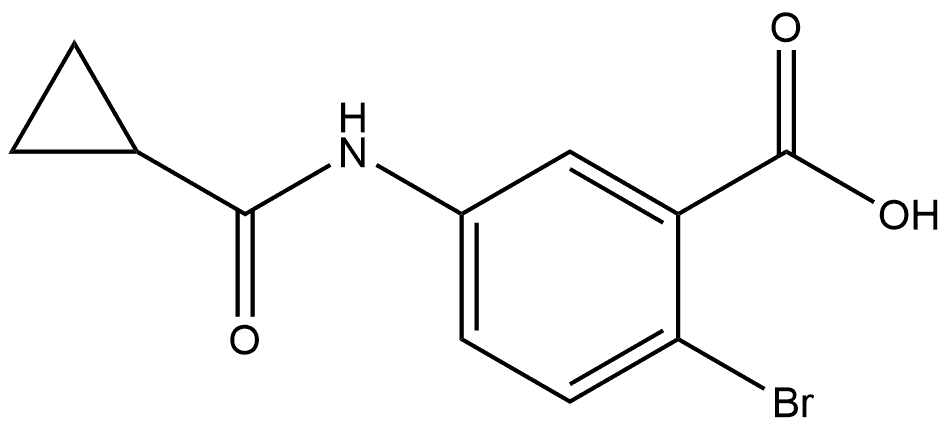 2-Bromo-5-[(cyclopropylcarbonyl)amino]benzoic acid Structure