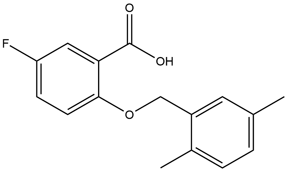 2-[(2,5-Dimethylphenyl)methoxy]-5-fluorobenzoic acid Structure