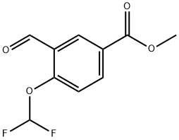 Benzoic acid, 4-(difluoromethoxy)-3-formyl-, methyl ester Structure