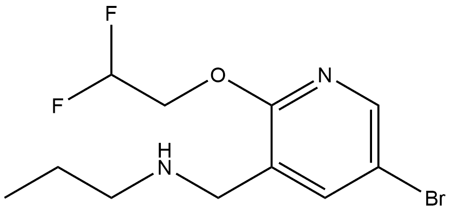 5-Bromo-2-(2,2-difluoroethoxy)-N-propyl-3-pyridinemethanamine Structure