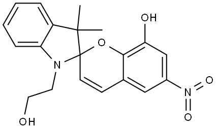 Spiro[2H-1-benzopyran-2,2'-[2H]indole]-1'(3'H)-ethanol, 8-hydroxy-3',3'-dimethyl-6-nitro- Structure