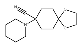 1,4-Dioxaspiro[4.5]decane-8-carbonitrile, 8-(1-piperidinyl)- Structure