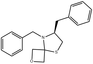 (S)-5,6-Dibenzyl-2-oxa-8-thia-5-azaspiro[3.4]octane Structure