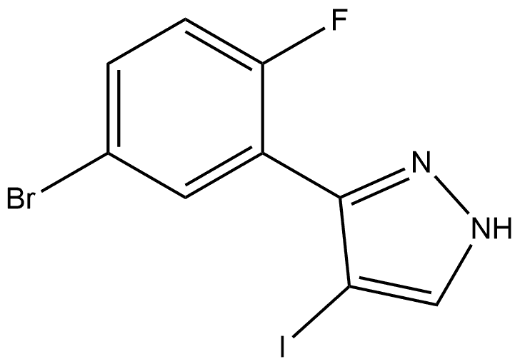 3-(5-Bromo-2-fluorophenyl)-4-iodo-1H-pyrazole Structure