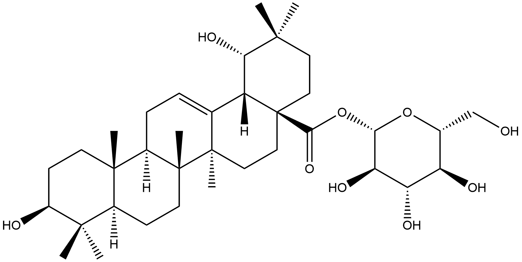 Siaresinolic acid 28-O-β-D- glucopyranosyl ester 구조식 이미지