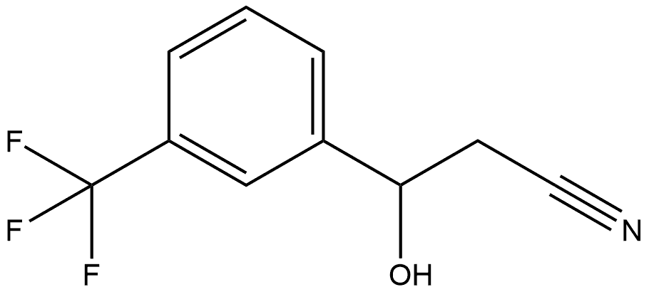 β-Hydroxy-3-(trifluoromethyl)benzenepropanenitrile Structure