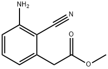 Benzeneacetic acid, 3-amino-2-cyano-, methyl ester 구조식 이미지