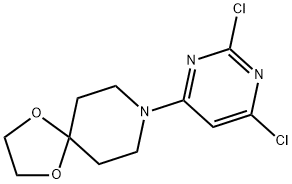 8-(2,6-Dichloro-4-pyrimidinyl)-1,4-dioxa-8-azaspiro[4.5]decane Structure