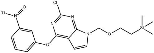 7H-Pyrrolo[2,3-d]pyrimidine, 2-chloro-4-(3-nitrophenoxy)-7-[[2-(trimethylsilyl)ethoxy]methyl]- Structure