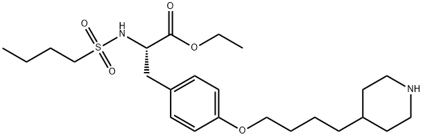 L-Tyrosine, N-(butylsulfonyl)-O-[4-(4-piperidinyl)butyl]-, ethyl ester Structure