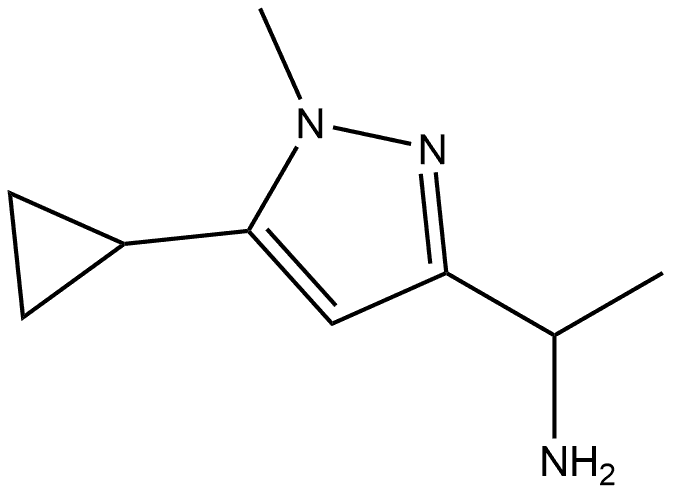 1-(5-cyclopropyl-1-methyl-1H-pyrazol-3-yl)ethanamine Structure