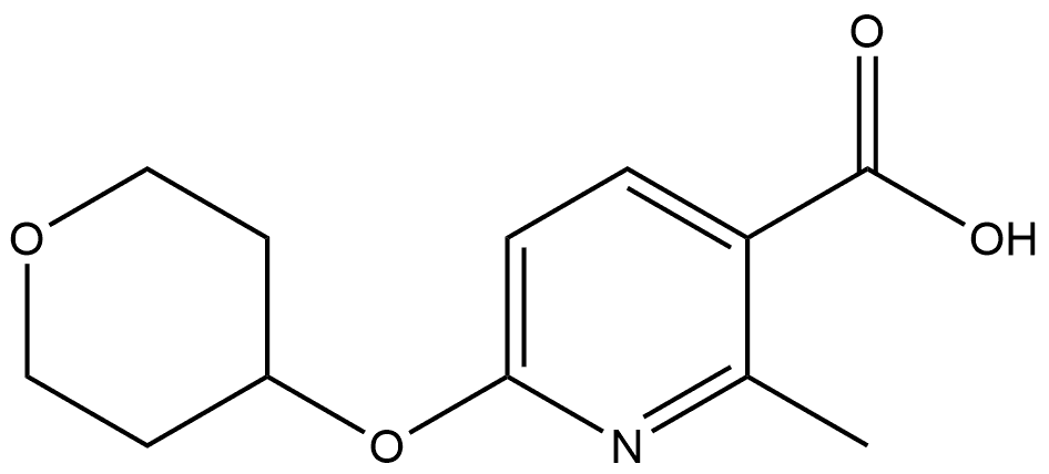 2-Methyl-6-[(tetrahydro-2H-pyran-4-yl)oxy]-3-pyridinecarboxylic acid Structure