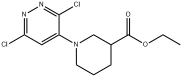 3-Piperidinecarboxylic acid, 1-(3,6-dichloro-4-pyridazinyl)-, ethyl ester Structure