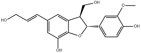 3-Benzofuranmethanol, 2,3-dihydro-7-hydroxy-2-(4-hydroxy-3-methoxyphenyl)-5-[(1E)-3-hydroxy-1-propen-1-yl]-, (2R,3S)- Structure