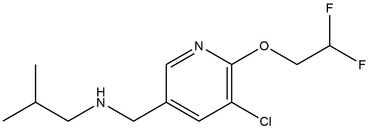 5-Chloro-6-(2,2-difluoroethoxy)-N-(2-methylpropyl)-3-pyridinemethanamine Structure