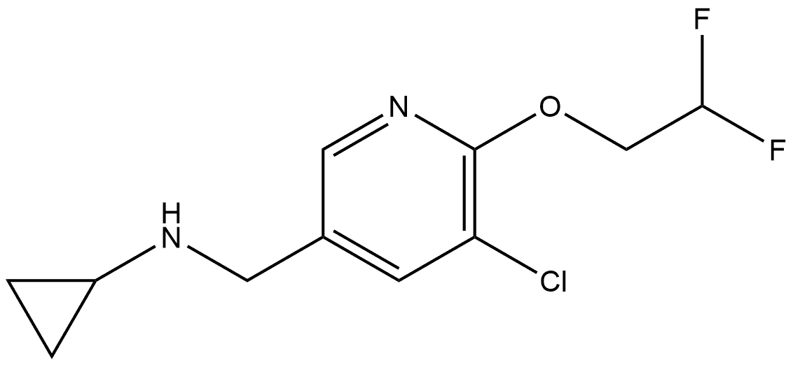 5-Chloro-N-cyclopropyl-6-(2,2-difluoroethoxy)-3-pyridinemethanamine Structure