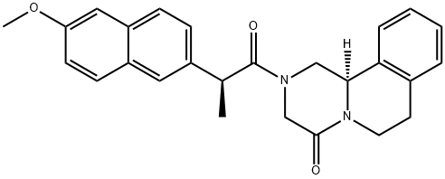 4H-Pyrazino[2,1-a]isoquinolin-4-one, 1,2,3,6,7,11b-hexahydro-2-[(2S)-2-(6-methoxy-2-naphthalenyl)-1-oxopropyl]-, (11bR)- 구조식 이미지