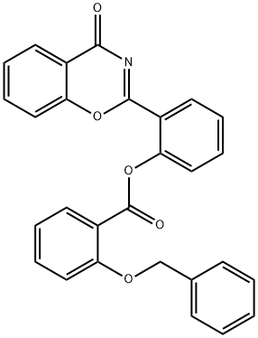 Benzoic acid, 2-(phenylmethoxy)-, 2-(4-oxo-4H-1,3-benzoxazin-2-yl)phenyl ester Structure