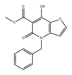 Thieno[3,2-b]pyridine-6-carboxylic acid, 4,5-dihydro-7-hydroxy-5-oxo-4-(phenylmethyl)-, methyl ester Structure