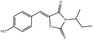 4-Thiazolidinone, 5-[(4-hydroxyphenyl)methylene]-3-(1-methylpropyl)-2-thioxo-, (5Z)- Structure