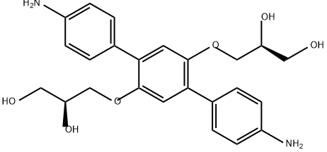 1,2-Propanediol, 3,3'-[(4,4''-diamino[1,1':4',1''-terphenyl]-2',5'-diyl)bis(oxy)]bis-, (2S,2'S)- Structure