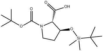 1,2-Pyrrolidinedicarboxylic acid, 3-[[(1,1-dimethylethyl)dimethylsilyl]oxy]-, 1-(1,1-dimethylethyl) ester, (2S,3S)- Structure