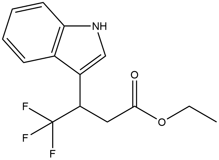 Ethyl 4,4,4-trifluoro-3-(1H-indol-3-yl)butanoate 구조식 이미지