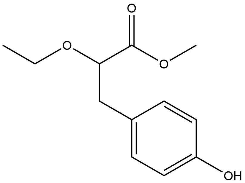 Benzenepropanoic acid, α-ethoxy-4-hydroxy-, methyl ester Structure