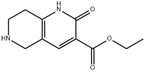 1,6-Naphthyridine-3-carboxylic acid, 1,2,5,6,7,8-hexahydro-2-oxo-, ethyl ester Structure