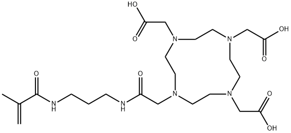 1,4,7,10-Tetraazacyclododecane-1,4,7-triacetic acid, 10-[2-[[3-[(2-methyl-1-oxo-2-propen-1-yl)amino]propyl]amino]-2-oxoethyl]- 구조식 이미지