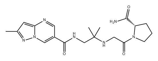 L-Prolinamide, N-[1,1-dimethyl-2-[[(2-methylpyrazolo[1,5-a]pyrimidin-6-yl)carbonyl]amino]ethyl]glycyl- 구조식 이미지