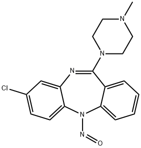 8-chloro-11-(4-methylpiperazin-1-yl)-5-nitroso-5H-dibenzo[b,e][1,4]diazepine 구조식 이미지