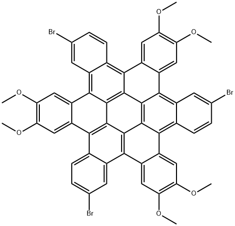 Hexabenzo[a,d,g,j,m,p]coronene, 6,14,22-tribromo-2,3,10,11,18,19-hexamethoxy- Structure