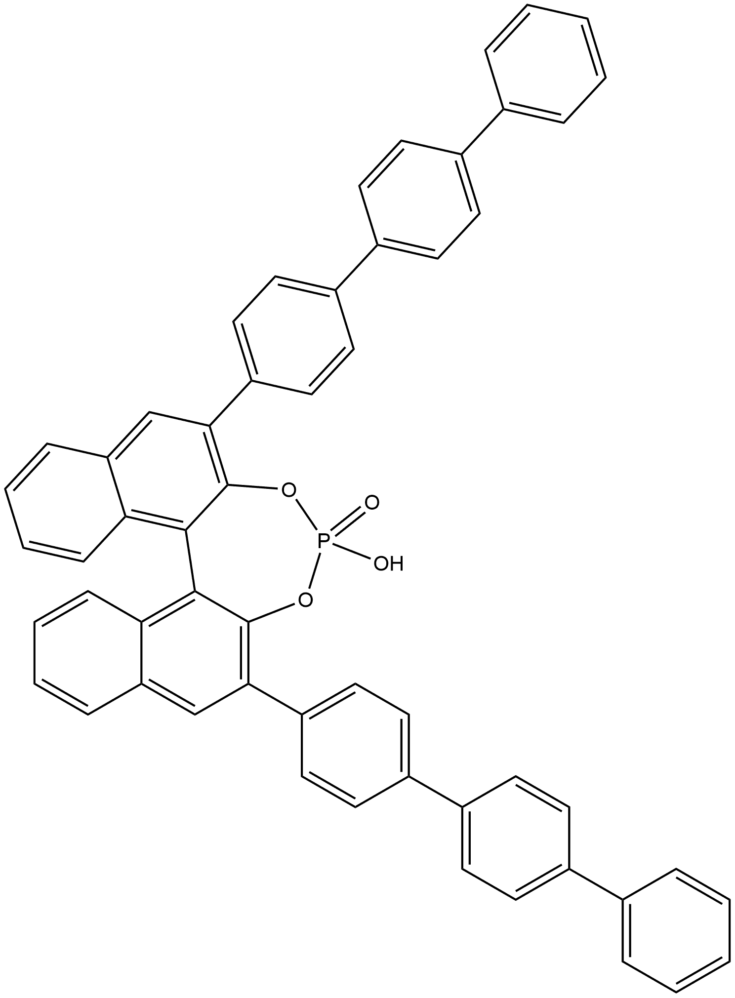 (11bR)-2,6-Di([1,1':4',1''-terphenyl]-4-yl)-4-hydroxydinaphtho[2,1-d:1',2'-f][1,3,2]dioxaphosphepine 4-oxide Structure