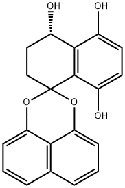 Spiro[naphthalene-1(2H),2'-naphtho[1,8-de][1,3]dioxin]-4,5,8-triol, 3,4-dihydro-, (4S)- 구조식 이미지