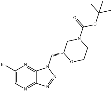 4-Morpholinecarboxylic acid, 2-[(6-bromo-1H-1,2,3-triazolo[4,5-b]pyrazin-1-yl)methyl]-, 1,1-dimethylethyl ester, (2S)- Structure