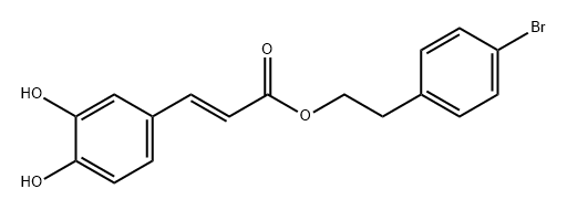 2-Propenoic acid, 3-(3,4-dihydroxyphenyl)-, 2-(4-bromophenyl)ethyl ester, (2E)- Structure