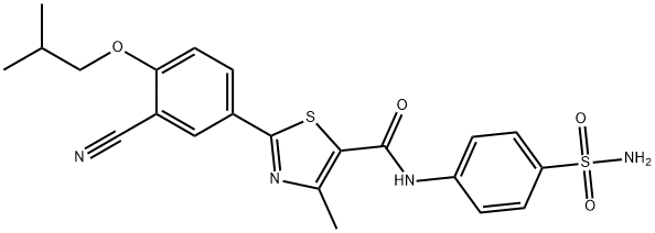 N-[4-(Aminosulfonyl)phenyl]-2-[3-cyano-4-(2-methylpropoxy)phenyl]-4-methyl-5-thiazolecarboxamide Structure