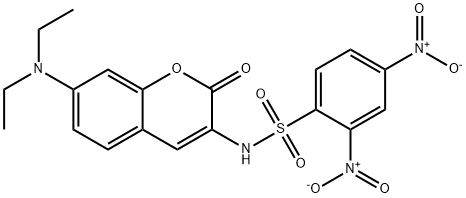 Benzenesulfonamide, N-[7-(diethylamino)-2-oxo-2H-1-benzopyran-3-yl]-2,4-dinitro- Structure