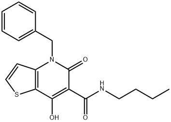 Thieno[3,2-b]pyridine-6-carboxamide, N-butyl-4,5-dihydro-7-hydroxy-5-oxo-4-(phenylmethyl)- Structure