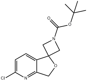 Spiro[azetidine-3,5'(7'H)-furo[3,4-b]pyridine]-1-carboxylic acid, 2'-chloro-, 1,1-dimethylethyl ester Structure