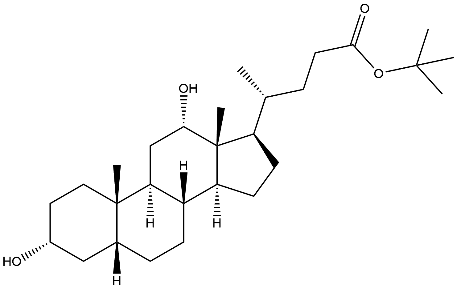 Cholan-24-oic acid, 3,12-dihydroxy-, 1,1-dimethylethyl ester, (3α,5β,12α)- Structure