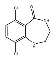 5H-1,4-Benzodiazepin-5-one, 6,9-dichloro-1,2,3,4-tetrahydro- Structure