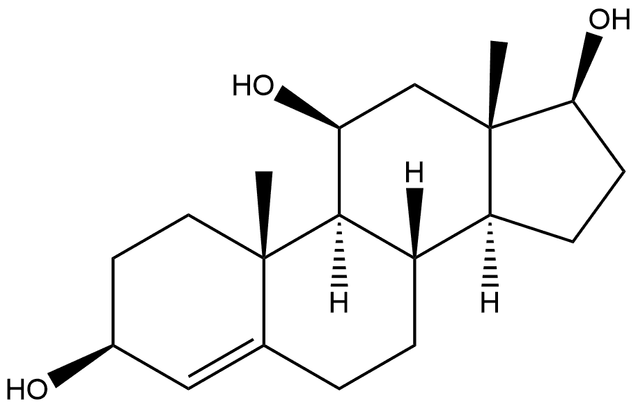 Androst-4-ene-3,11,17-triol, (3β,11β,17β)- Structure